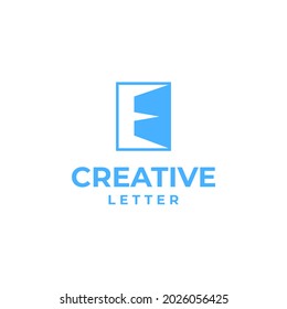 Logotipo de letra e creativa, logotipo de alfabeto creativo, concepto de diseño de letra e, diseño de fuente de escritura, concepto de alfabeto geométrico, logotipo redondo