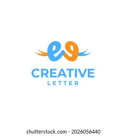 Creative letter e logo, creative alphabet logo, letter e design concept, script font design, geometric alphabet concept, round logo