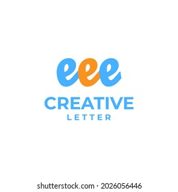 Creative letter e logo, creative alphabet logo, letter e design concept, script font design, geometric alphabet concept, round logo