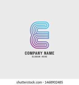 Creative Letter E Logo design vector template. Friendly funny ABC Typeface. Colorful Alphabet collection. Type Characters Logotype symbols