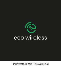 creative letter e logo, eco wifi logotype
