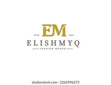 Letra creativa E M concepto de diseño de logotipo de estilo vintage. Símbolo inicial para la identidad empresarial. Elemento vector alfabético