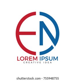 Creative letter E and N logo design template.