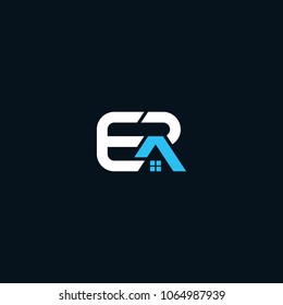 Creative letter E and R buildings vector designs