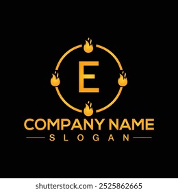 Creative letter E unique logo design vector and Illustration