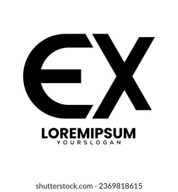 creative letter e x icon logo design 