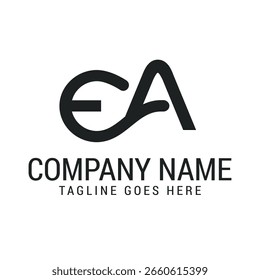 Plantillas de diseño de logotipos de Vector minimalista moderno EA o AE para startups