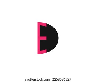 letra creativa diseño de logotipo ED plantilla vectorial
