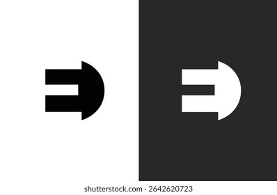 Creative letter ED logo design with negative space style, clean and clever design, vector illustration
