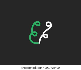 plantilla de vector de diseño de logotipo EF de letra creativa