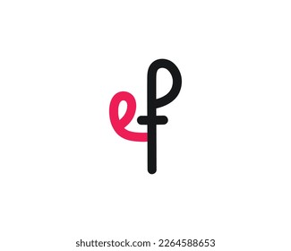 plantilla de vector de diseño de logotipo EF de letra creativa
