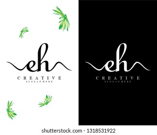 creative letter eh, he logo design vector
