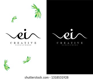 creative letter ei, ie logo design vector