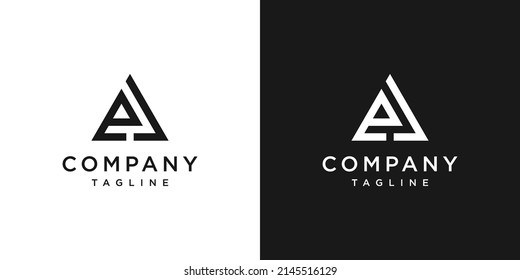 Creative Letter EJ Monogram Logo Design Icon Template White and Black Background