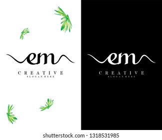 creative letter em, me logo design vector