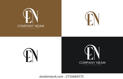 carta criativa modelo de vetor de design de logotipo EN