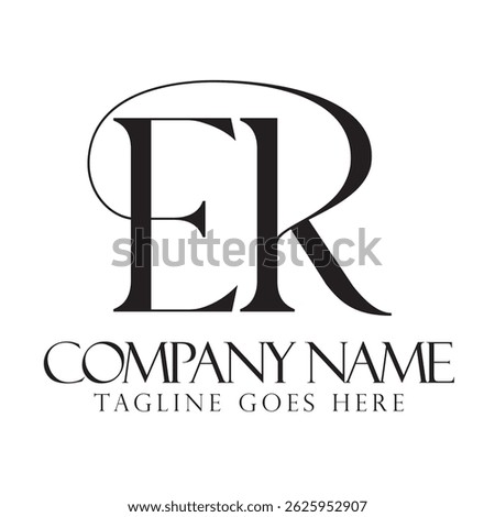 Creative letter ER or RE vector logo design for luxury, fashion, jewelry, boutique, and startup