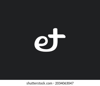 plantilla de vector de diseño de logotipo ET de letra creativa