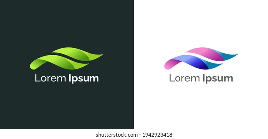 Creative letter F 3d abstract logo design