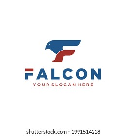 Creative Letter F Falcon Logo  Icon Falcon logo design template vector illustration