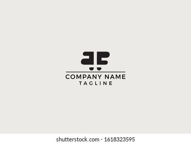 Creative Letter F F FF Logo Icon Minimal Unique Design with Black and White Color in Vector Editable File.
