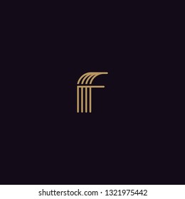 creative letter F golden logo