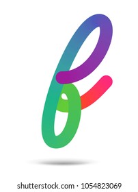 Creative Letter F Logo design vector template. Rainbor liquid colors. Vector. 