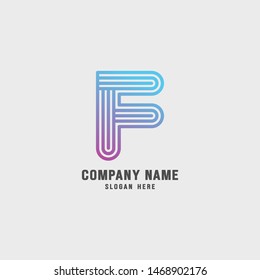 Creative Letter F Logo design vector template. Friendly funny ABC Typeface. Colorful Alphabet collection. Type Characters Logotype symbols