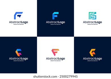 Creative letter F logo design with colorful style