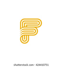 Creative Letter F Logo design vector template Linear. Type Character Symbol Logotype.