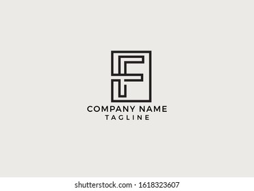 Creative Letter F Logo Icon Minimal Unique Design with Black and White Color in Vector Editable File.