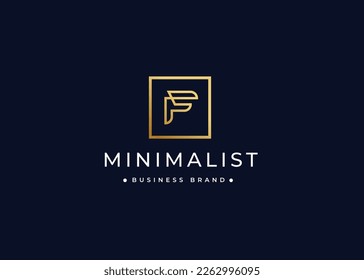 Letra creativa F concepto de diseño de logotipo simple y elegante. Símbolo inicial para la identidad empresarial. Elemento vector alfabético