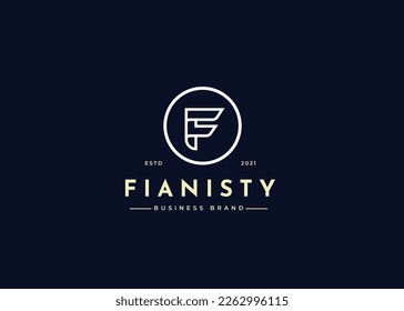 Creative letter F simple elegant logo design concept. Initial symbol for corporate business identity. Alphabet vector element