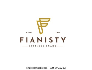 Creative letter F simple elegant logo design concept. Initial symbol for corporate business identity. Alphabet vector element