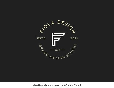 Creative letter F simple elegant logo design concept. Initial symbol for corporate business identity. Alphabet vector element