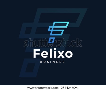 Creative Letter F Stylish Gradient Logo Inspiration. Gradient Minimal and Vibrant Letter F Monogram Vector Logo Design. F Character Initial Logo Symbol