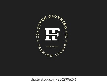 Creative letter F F vintage style logo design concept. Initial symbol for corporate business identity. Alphabet vector element