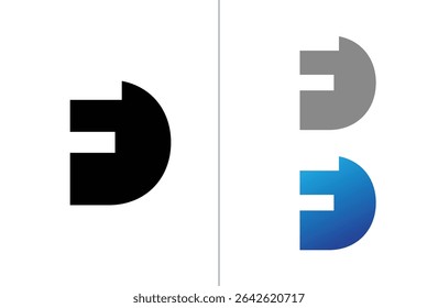 Creative letter FD logo design with negative space style, clean and clever design, vector illustration