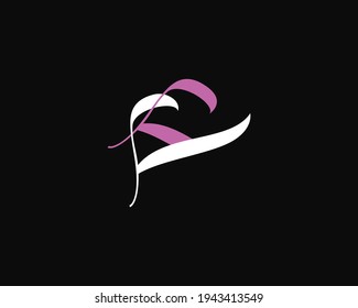 plantilla de vector de diseño de logotipo FF de letra creativa