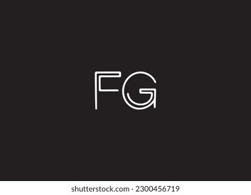 Plantilla de vector de diseño de logotipo FG de carta creativa