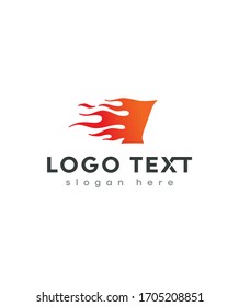 Letra creativa I con plantilla de logotipo de llama de fuego, logotipo vectorial para identidad empresarial y de empresa 
