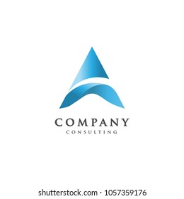 
creative letter A flow logo design