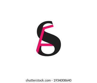 plantilla de vector de diseño de logotipo FS de carta creativa