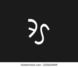 carta creativa Plantilla de diseño de logotipo FS vector