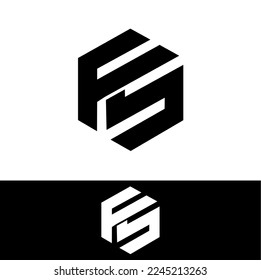Creative Letter FS round logo monogram - vector illustration.