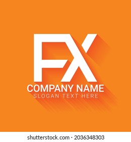 creative letter FX logo design template , Initials logo, minimalist logo, flat logo design