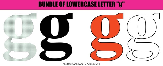 Letra Criativa 'g' Arte Pontilhada: Ilustração 'g' de arte pontilhada abstrata, silhueta de arte de linha minimalista para start-ups criativas, aplicativos de jogos e marca tipográfica inovadora.