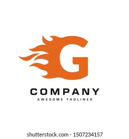 creative Letter g and fire Logo template design vector concept