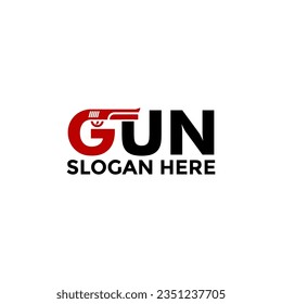 Design des Logos für Creative Letter G und Gun. Logo-Vorlage für Gun. Gun-Vektor