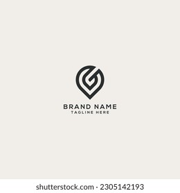 Creative letter G location concept logo design element.